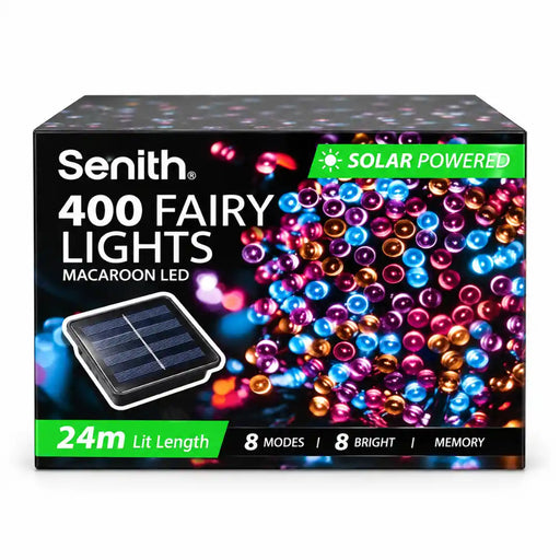 Macaroon colour 400 LED solar fairy lights 25.5m