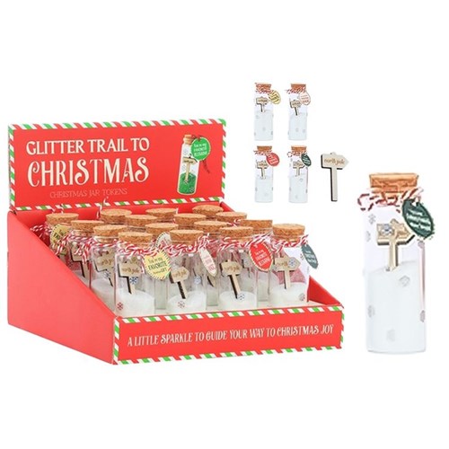 11cm North Pole Magic Glitter assorted Christmas decoration