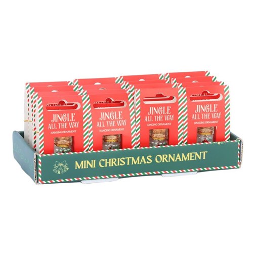 5cm glitter and bell hanging Christmas ornament