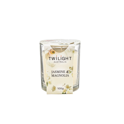Small jar holding Jasmin and Magnolia scented wax