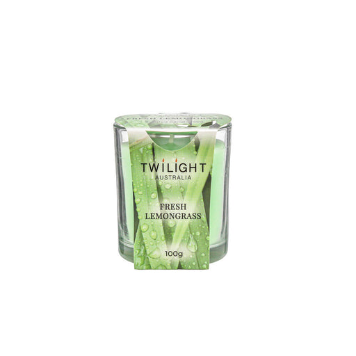 Small jar holding Fresh Lemongrass scented wax