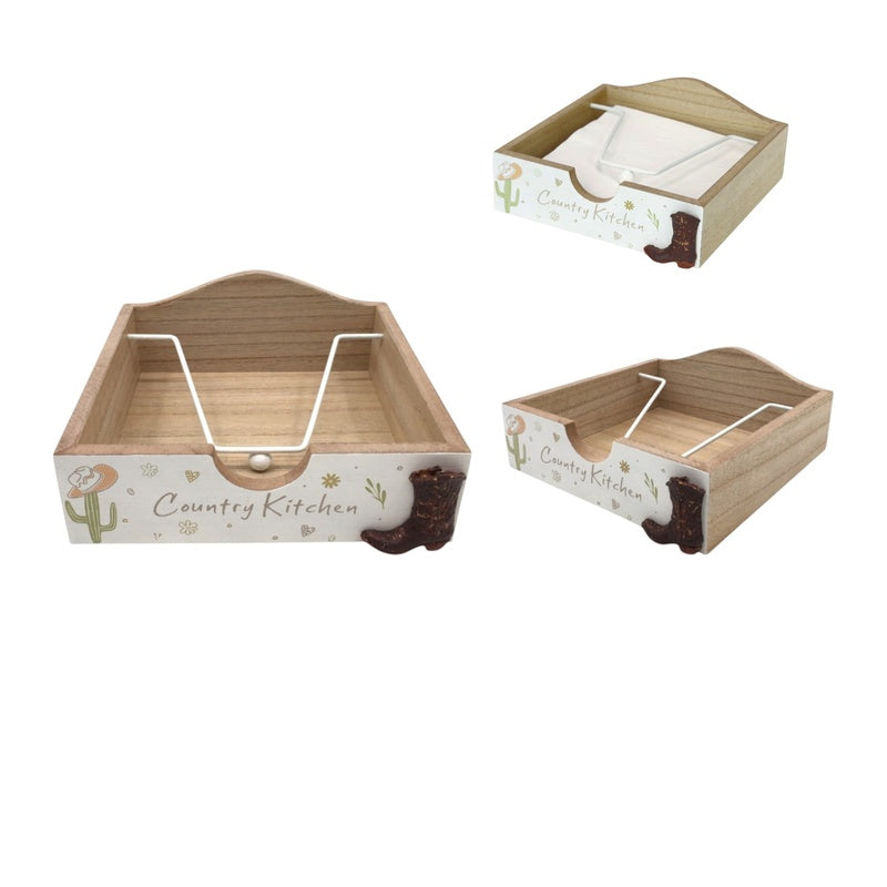 Country boot napkin holder 19x19cm