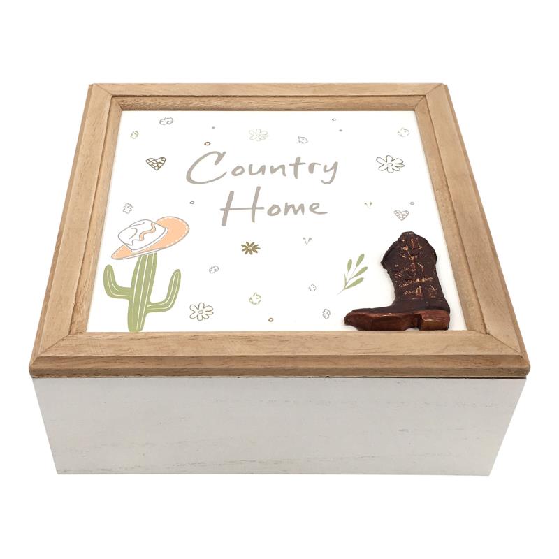 Decorative country design storage box 20x20x8cm