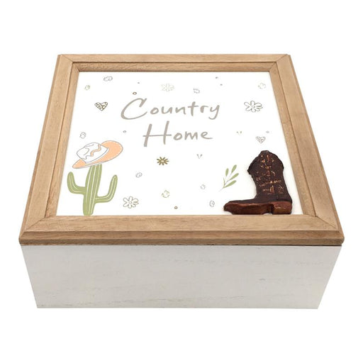 Decorative country design storage box 20x20x8cm