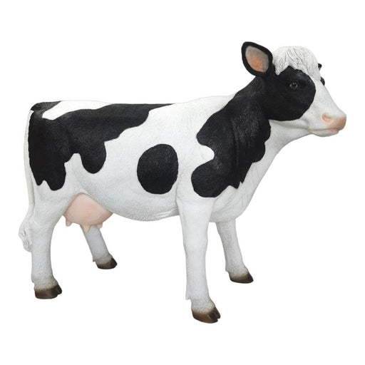 Standing black and white cow statue 53x68cm