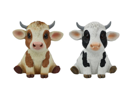 Assorted sitting cute cow ornament 11cm
