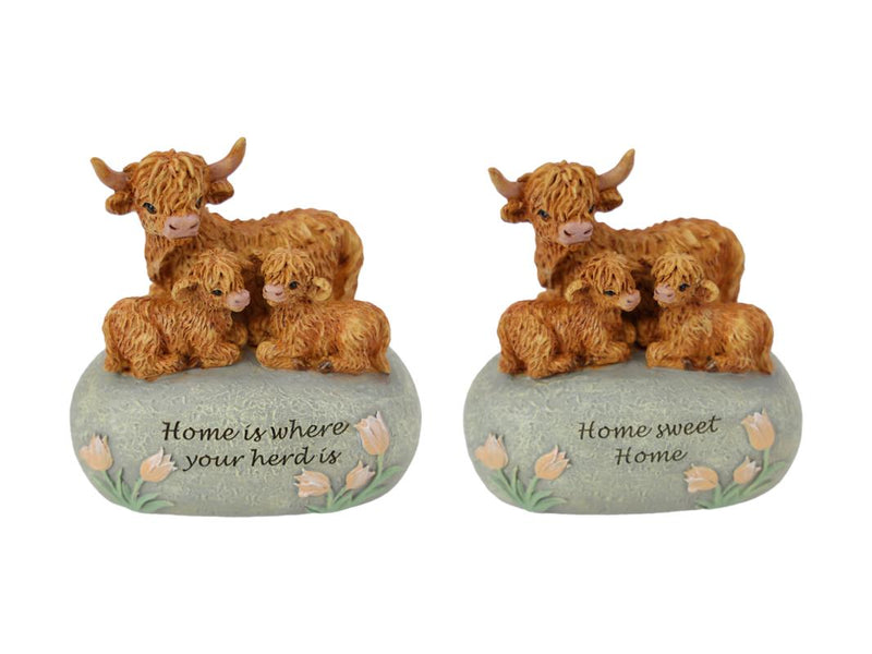 Highland Cow on Inspirational Rock 11cm