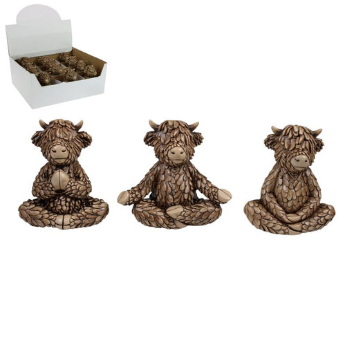 Assorted Highland cow in yoga pose 10cm