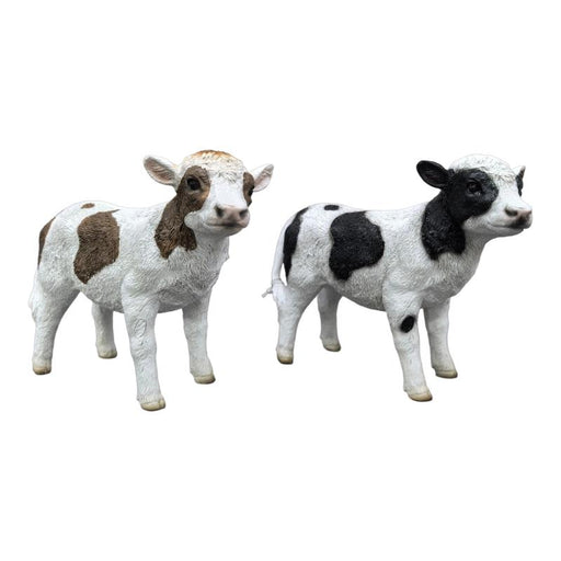 Standing cow ornament in two colours 19x15cm