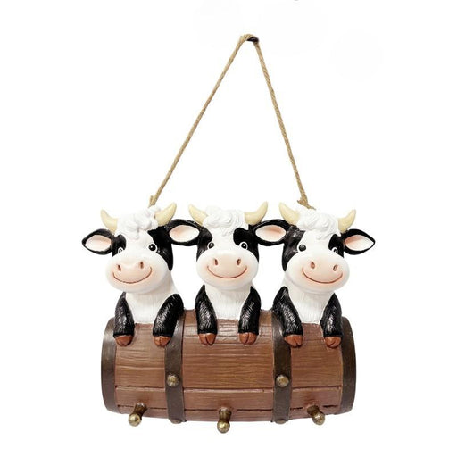 Cow wall hanger key and coat hook 36cm