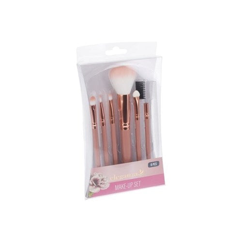 Complete set of cosmetic application brushes with soft bristles
