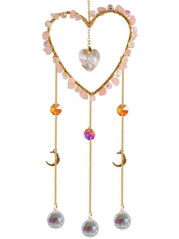 Rose Quartz Crystal Suncatcher 50cm