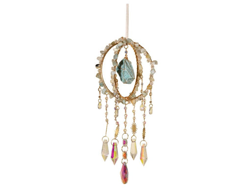 Amazonite Rock Suncatcher with Crystal 45cm