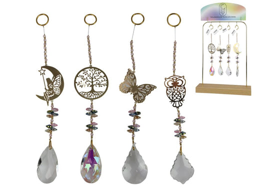 25CM CRYSTAL/GOLD SUNCATCHER 4 ASS