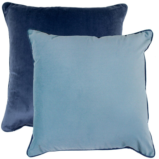 Reversable Velvet Cushion Navy & Steel Blue 50x50cm