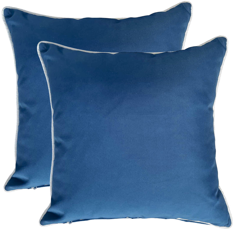 Piped Outdoor MM Cushion Blue 50x50cm