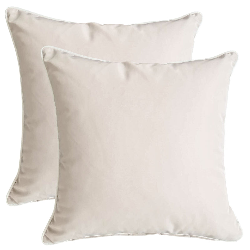 Piped Outdoor MM Cushion Taupe 50x50cm