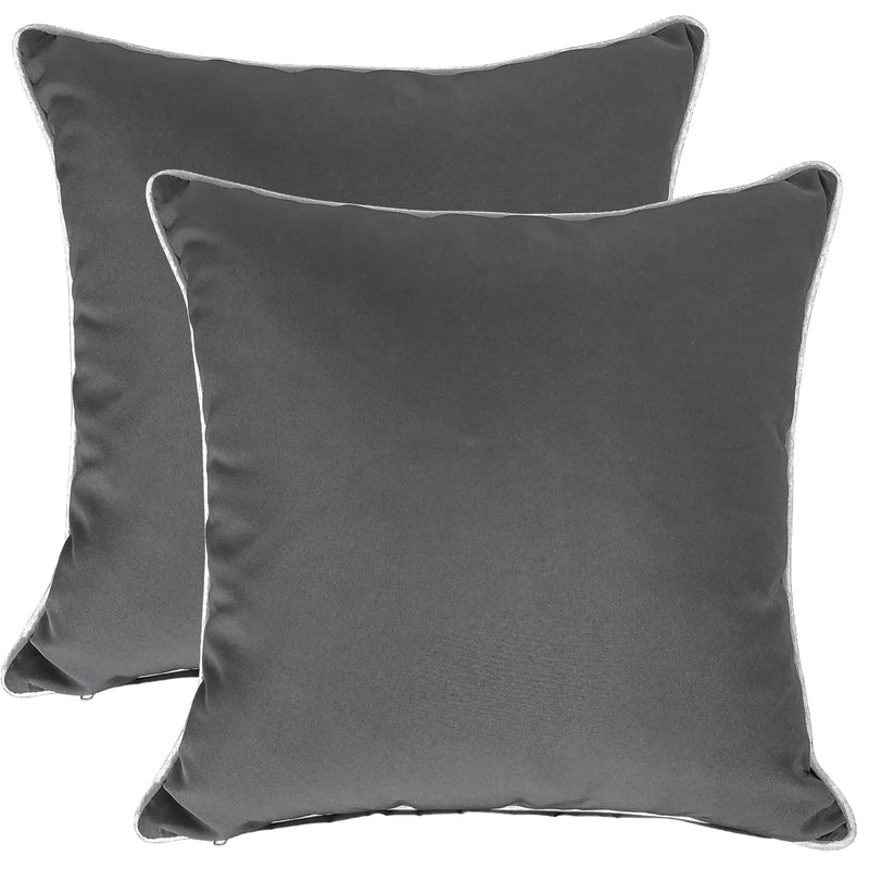 Piped Outdoor MM Cushion Grey 50x50cm