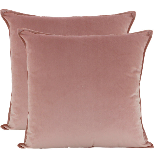 Large pink velvet cushion 55cm