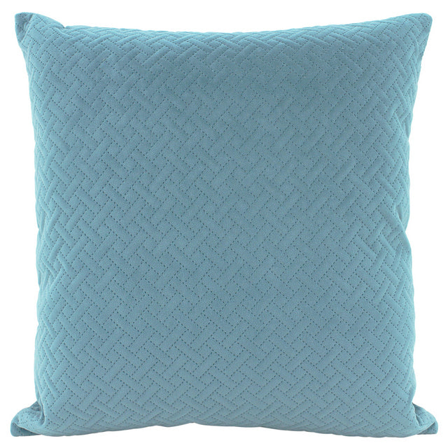 Steel blue velvet square cushion