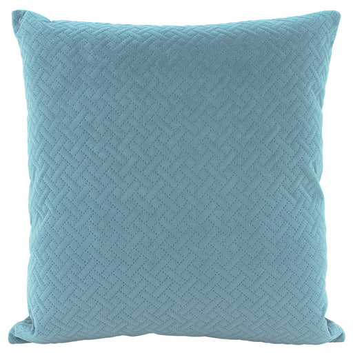 Steel blue velvet square cushion