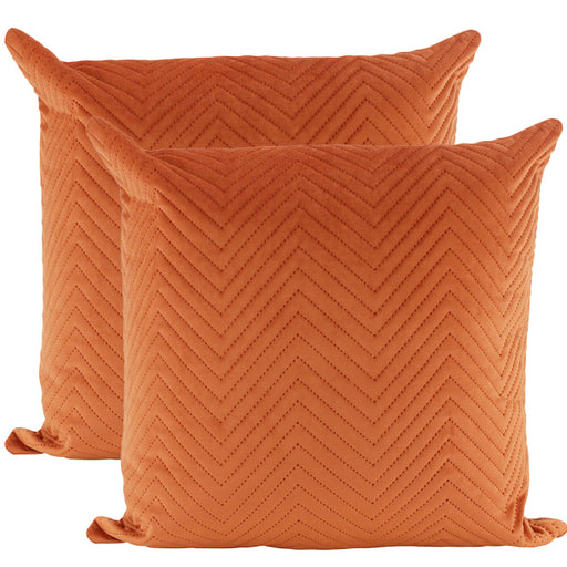 Velvet Quilted Cush Orange 50x50cm