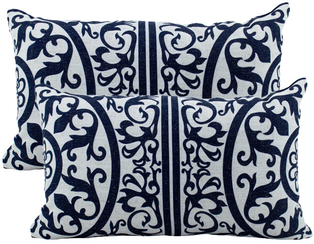 Cape Cod Linen Cushion Navy 30x50cm