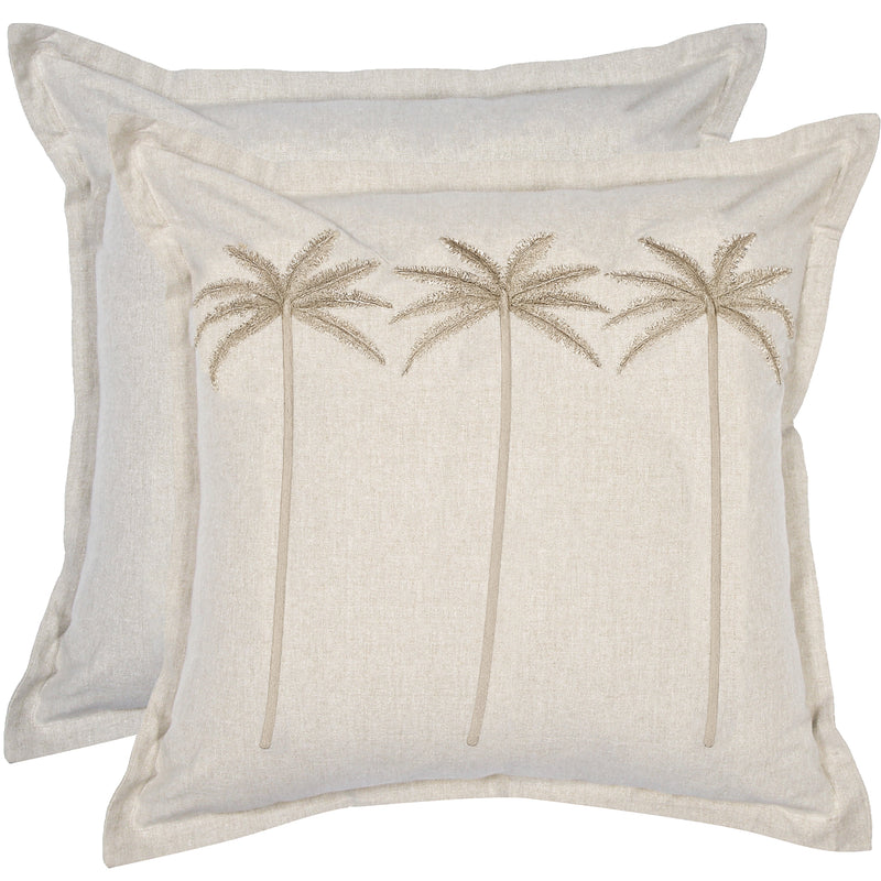 Palm Eco Embroid Cushion 50x50cm Royal