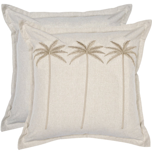Palm Eco Embroid Cushion 50x50cm Royal