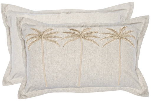 Palm Eco Embroid Cushion 30x50cm Royal