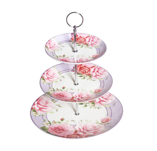 Pink Rose 3 Tier Cake Stand ( 6/8/10.5 inches)