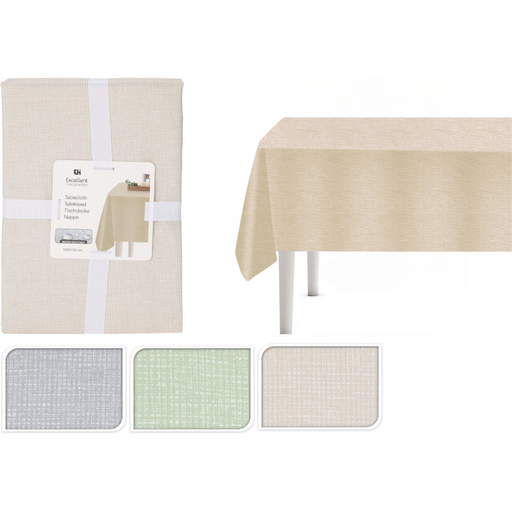 linen look diamond design tablecloth 180 x 130cm in 3 assorted colours