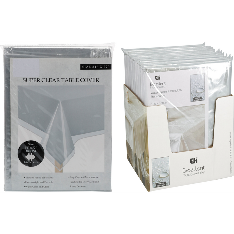 transparent table cover protector measuring 130 x 180cm