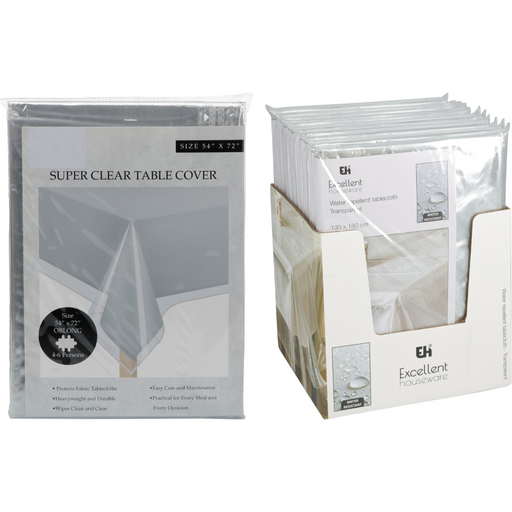 transparent table cover protector measuring 130 x 180cm