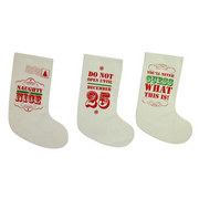 Ronis Canvas Stocking Printed 41cm 3 Asstd