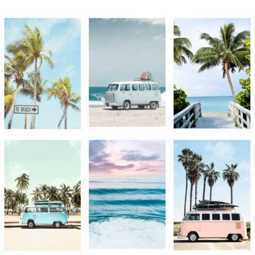 Canvas Kombi Views 60x80cm assorted retro Kombi van travel wall art large canvas print for coastal home décor