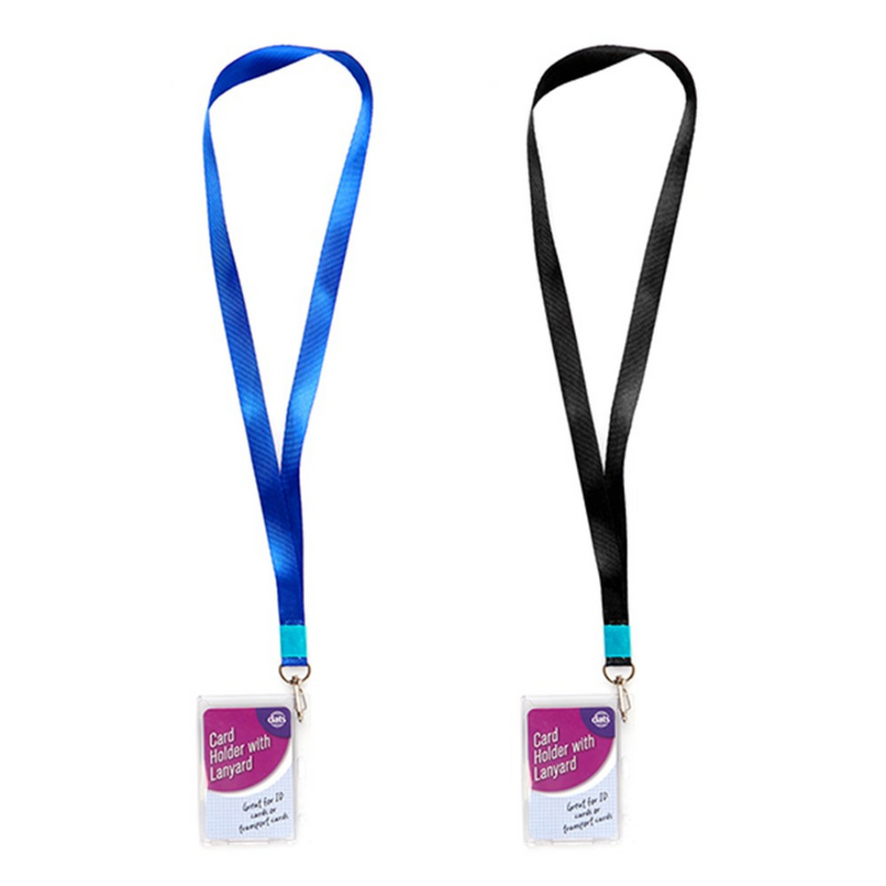 Ronis Card Holder ID Hard Vert Or Hori Easy Slide with Lanyard Assorted