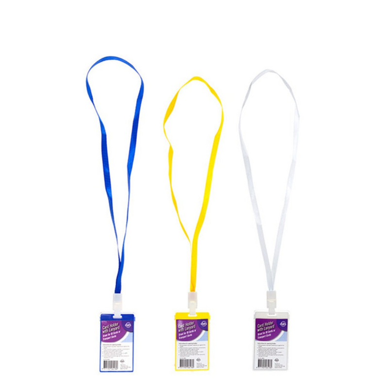 Ronis Card Holder ID Hard Vertical w Lanyard Assorted