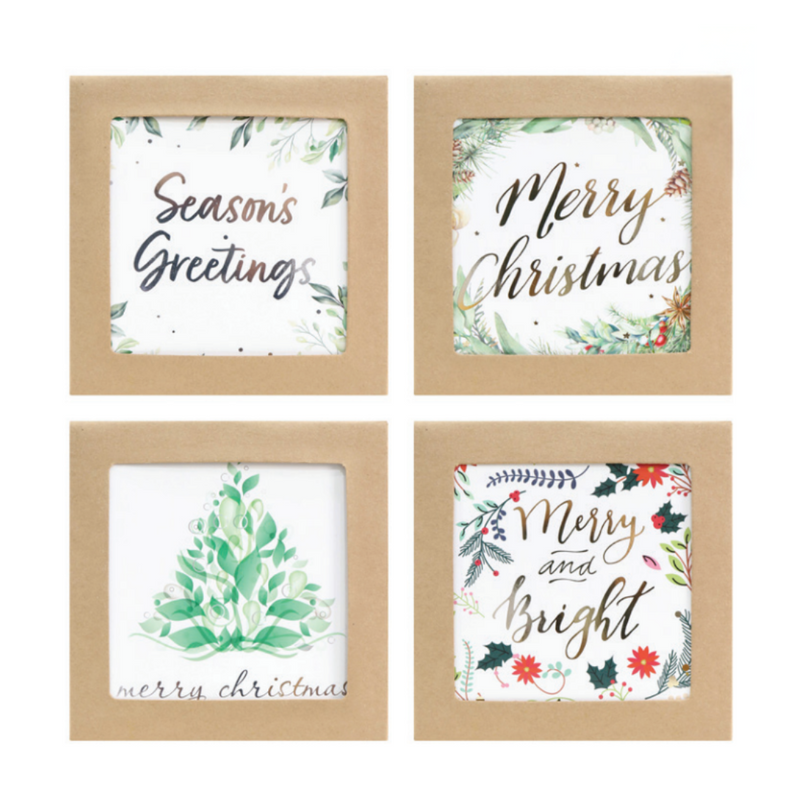 Ronis Cards Botanical Foil 10pc 12.5x12.5cm 4 Asstd