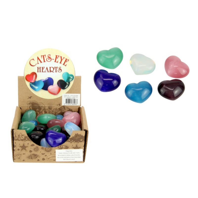 Ronis Cats Eye Gemstone Hearts Assorted