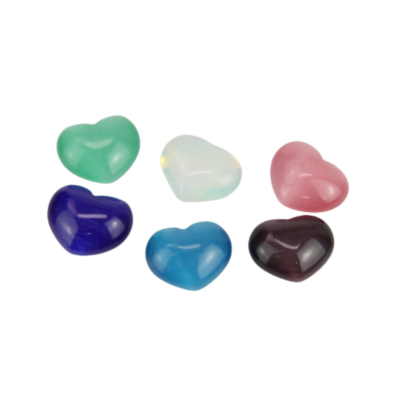 Ronis Cats Eye Gemstone Hearts Assorted