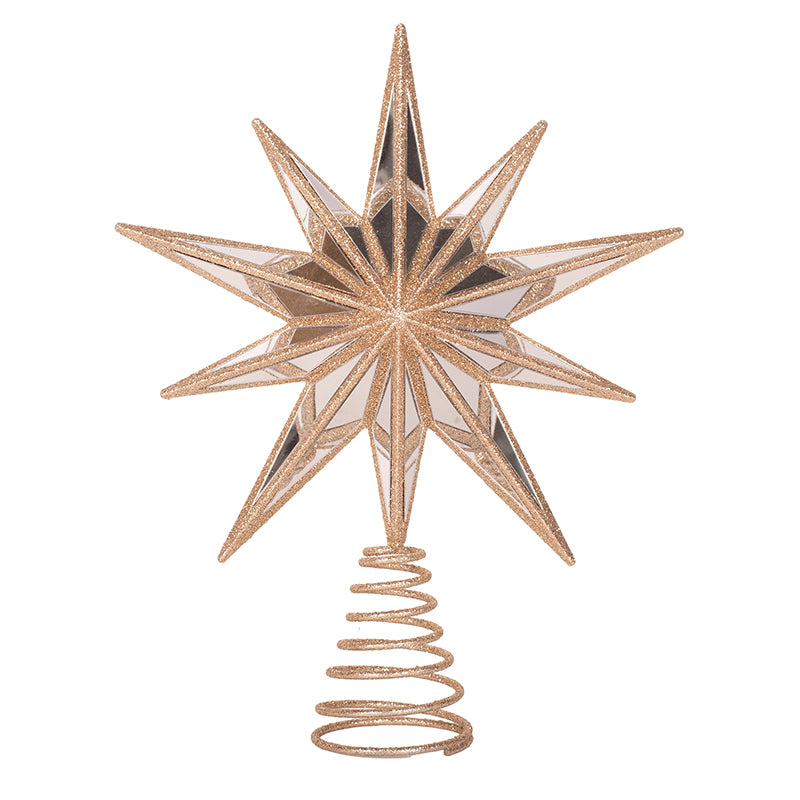 Celestial Star Mirror Tree Topper 31x24x5.5cm for elegant Christmas tree décor