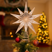 Celestial Star Mirror Tree Topper 31x24x5.5cm for elegant Christmas tree décor