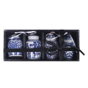 Ronis Ceramic Ginger Jar Tre Ornaments 8cm Set of 4 Blue and White