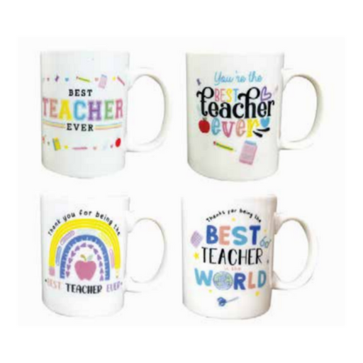 Ceramic Teacher Mugs Assorted – durable ceramic mugs with inspirational teacher-themed designs