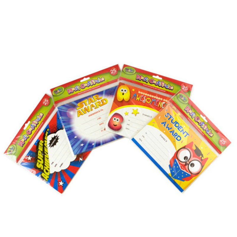 Ronis Certificate Merit School Student 210x148mm 25pk Assorted