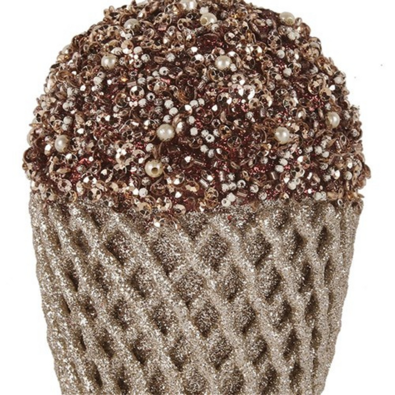 Ronis Champagne Acorn Tree Ornament 11.5x7cm