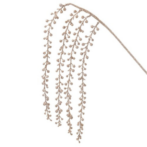 Ronis Champagne Hanging Berry Glitter Stem 92cm