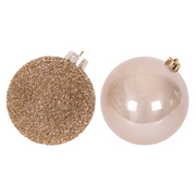 Ronis Champagne Bauble Pearl Finish and Tinsel Finish 15cm Assorted – thumbnail