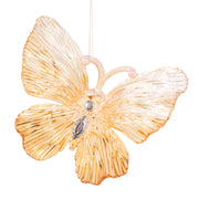 Champagne ombre acrylic butterfly Christmas tree ornament 11x9.5cm with elegant shimmering finish